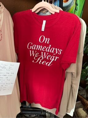 Bella Canvas Red 'On Gamedays We Wear Red' Graphic Tee